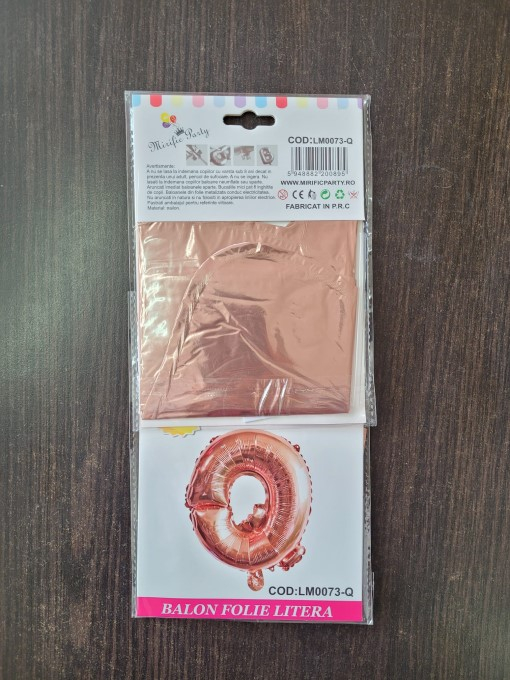 Balon folie litera Q rose gold 40 cm [3]