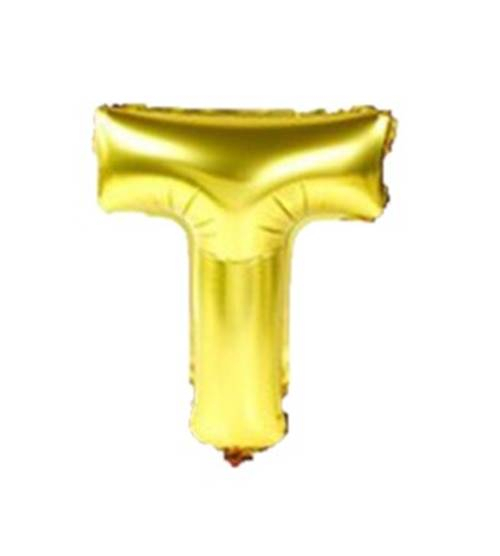 Balon folie litera T auriu 40cm