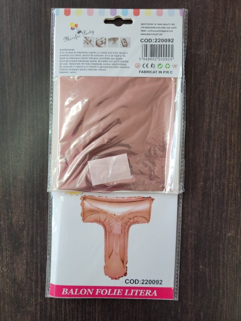 Balon Folie Litera T - 40cm - Rose Gold [3]