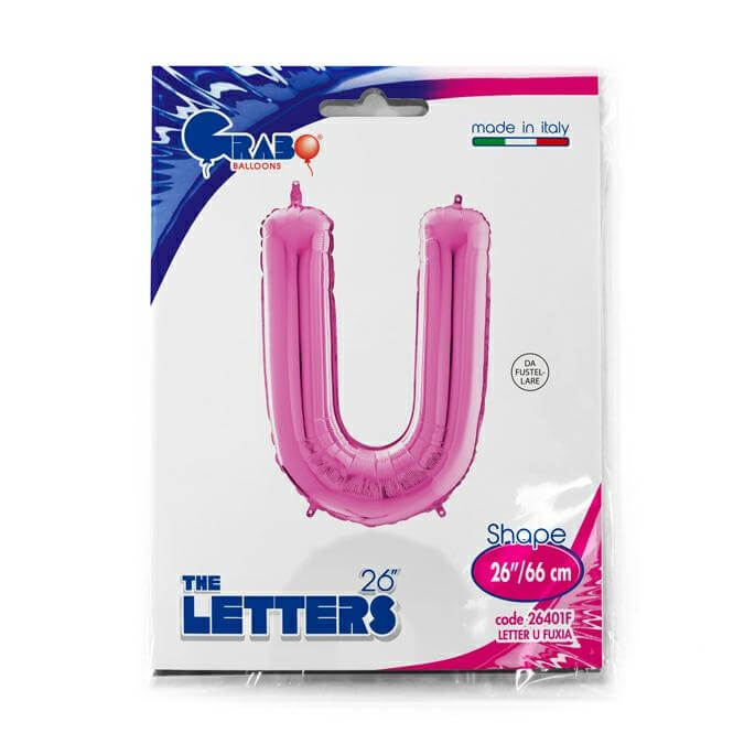 Balon folie litera U Roz 66 cm [2]