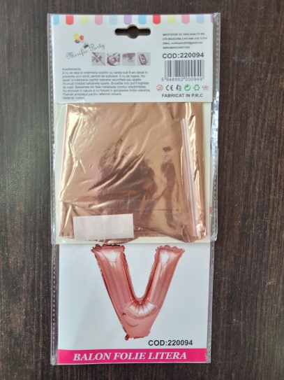 Balon folie litera V rose gold 40 cm [3]