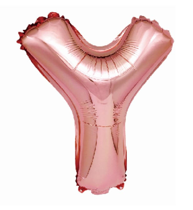 Balon party, folie metalizata roz, 40 cm, litera Y [1]