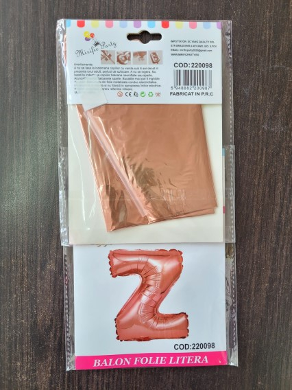 Balon folie litera Z rose gold 40 cm [3]