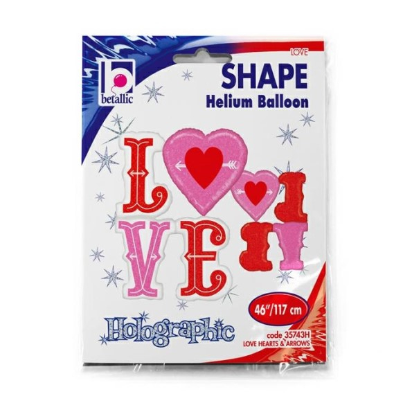 Balon folie LOVE si sageti 117 cm [6]