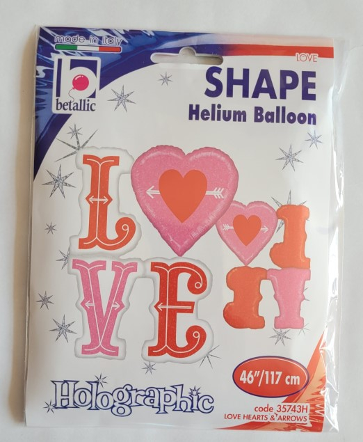 Balon folie LOVE si sageti 117 cm [7]
