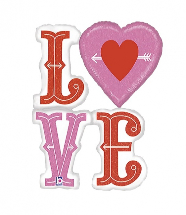 Balon folie LOVE si sageti 117 cm [1]