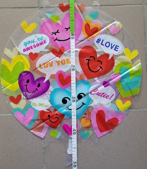 Balon folie LUV YOU inimioare transparent 45 cm [3]