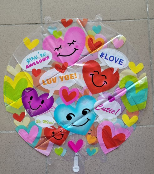 Balon folie LUV YOU inimioare transparent 45 cm [2]