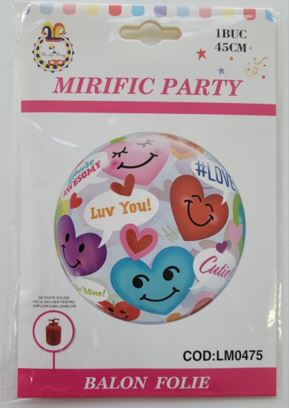 Balon folie LUV YOU inimioare transparent 45 cm [4]