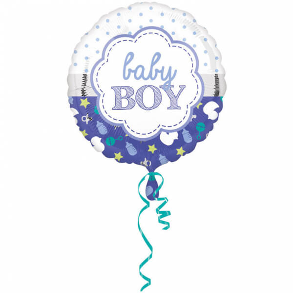 Balon folie metalizata, Baby Boy Albastru 43cm