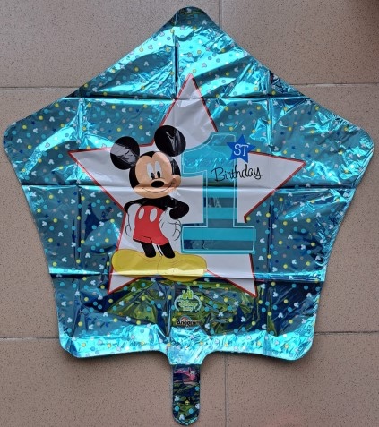 Balon folie stea ''Mickey 1st Birthday'', Anagram, Multicolor, 48cm [2]