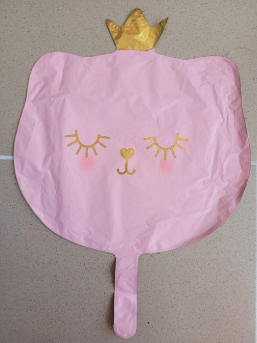 Balon folie mini figurina cap pisica roz 30 cm [3]