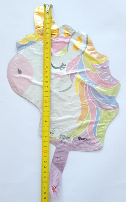 Balon folie mini figurina cap Unicorn macaron 30 cm [4]
