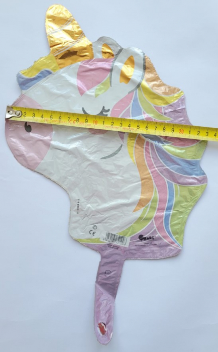 Balon folie mini figurina cap Unicorn macaron 30 cm [3]