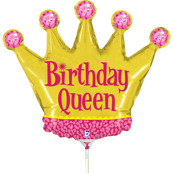Balon folie mini figurina coroana regina Little Queen 32 38 cm
