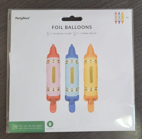 Balon folie mini figurina creion colorat 30 cm [6]