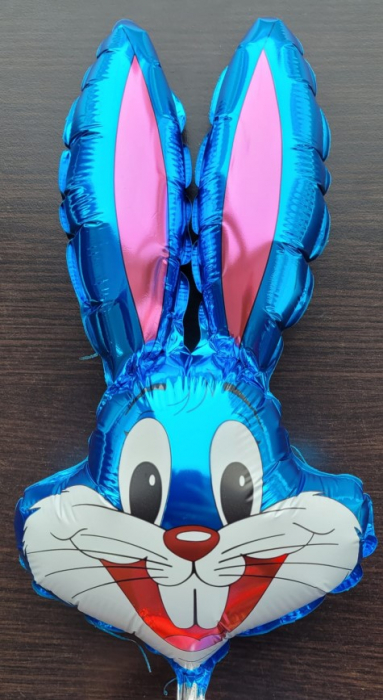 Balon folie mini figurina iepuras albastru 40 cm [2]