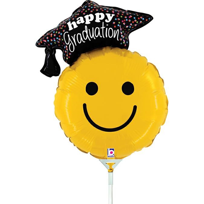 Balon folie mini figurina smile face absolvire happy graduation 36 cm