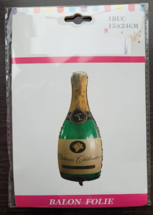 Balon folie mini figurina sticla de sampanie 24 cm [3]