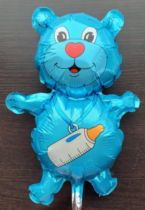 Balon folie mini figurina ursulet albastru 32 cm [4]