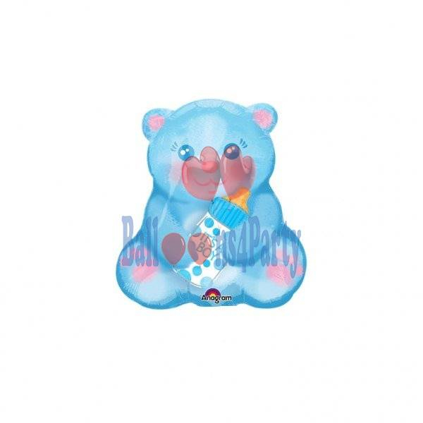 Balon folie mini figurina ursulet albastru baiat 20 * 22cm [1]