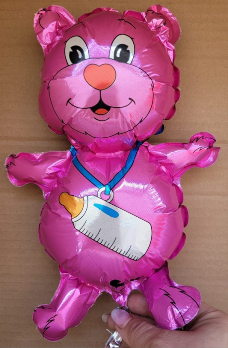 Balon folie mini figurina ursulet roz 32 cm [5]