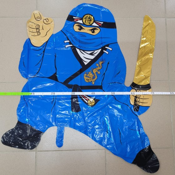Balon folie Ninja albastru 85 cm [2]
