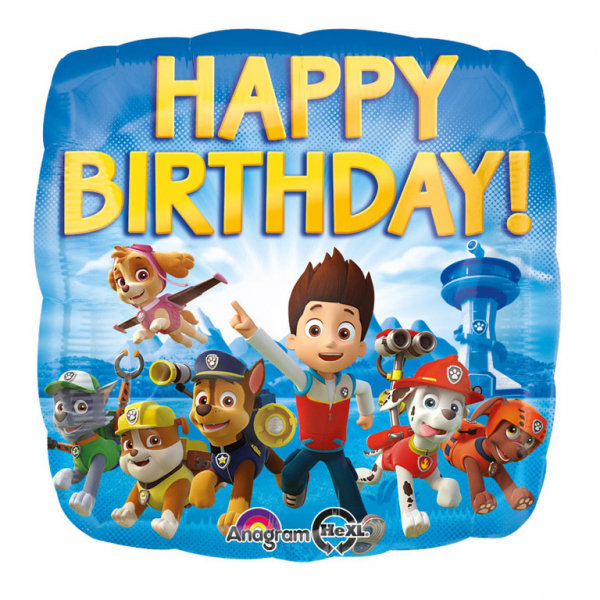 Balon folie Paw Patrol Happy Birthday 45 cm 0026635301800