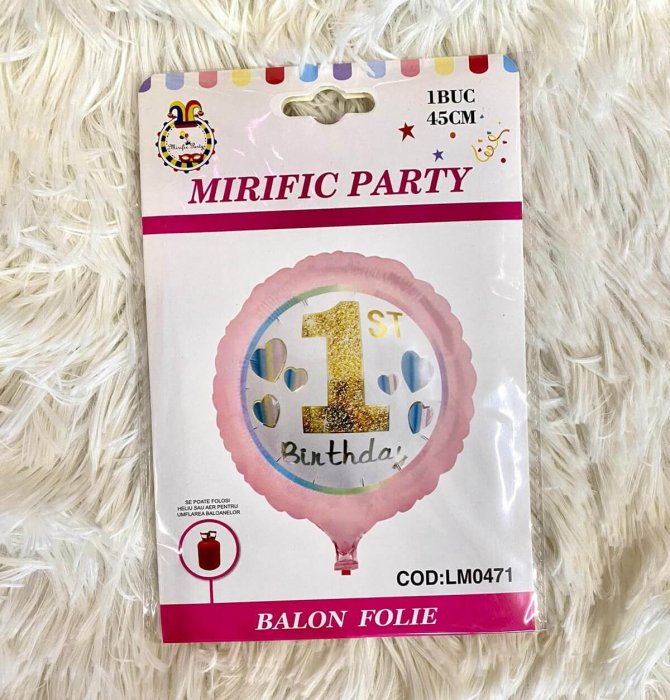 Balon folie prima aniversare roz 45 cm [3]