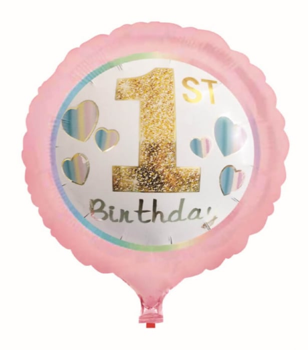 Balon folie prima aniversare roz 45 cm
