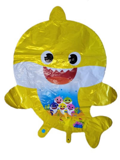 Balon folie rechin Baby Shark galben 50 cm