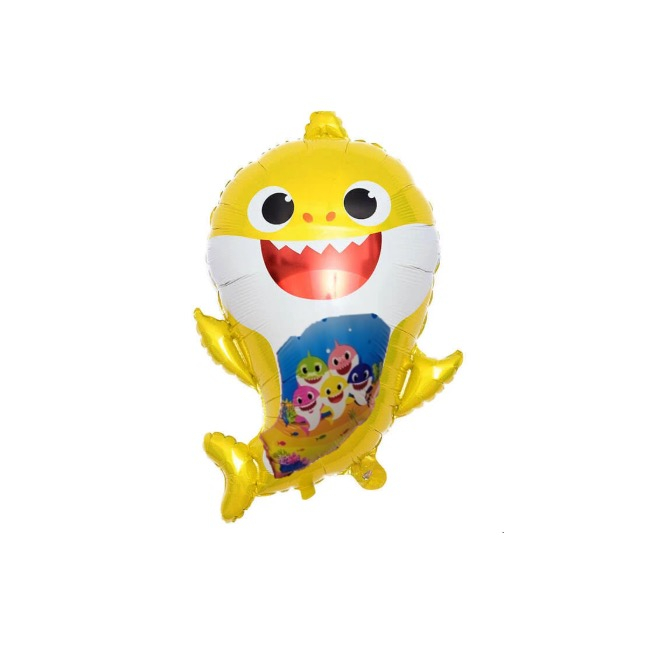 Balon folie rechin Baby Shark galben 50 cm