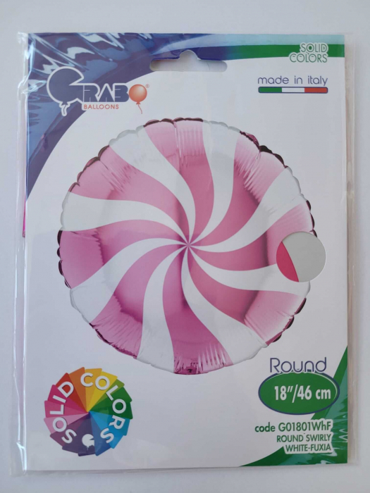 Balon Folie Rotund Acadea Alb-Fucsia 46cm, G01801WHF [5]
