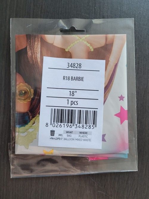 Balon folie rotund Barbie curcubeu 2 fete 43 cm [6]