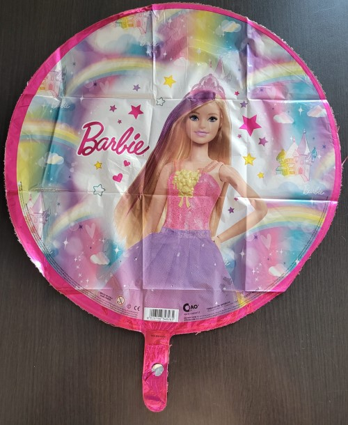 Balon folie rotund Barbie curcubeu 2 fete 43 cm [4]