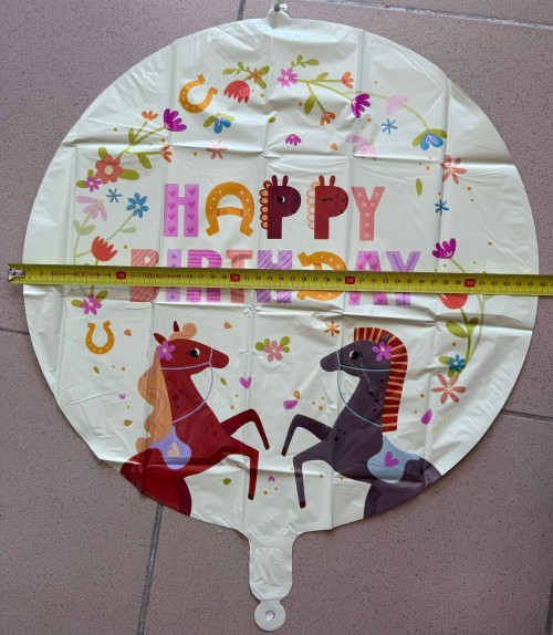 Balon folie rotund cai Happy birthday 45 cm [3]