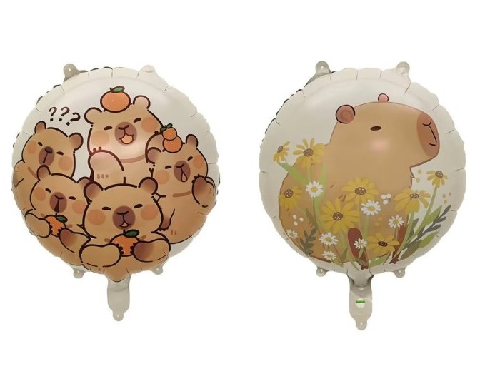 Balon folie rotund Capybara 2 fete 45 cm [1]