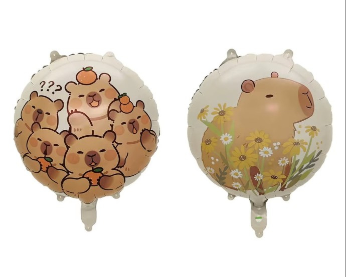 Balon folie rotund Capybara 2 fete 45 cm [5]