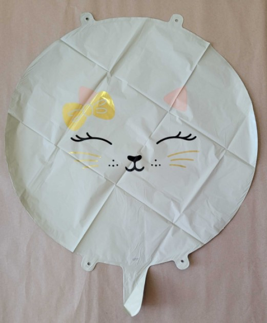 Balon folie rotund crem pisica 45 cm [2]