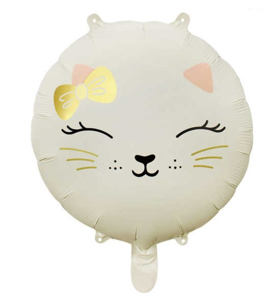 Balon folie rotund crem pisica 45 cm [1]