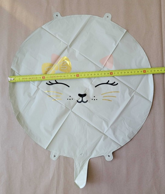 Balon folie rotund crem pisica 45 cm [3]