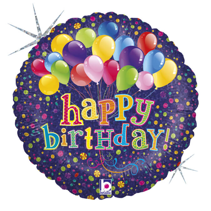 Balon folie rotund Happy Birthday baloane 46 cm