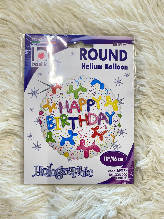 Balon folie rotund Happy Birthday catei baloane 46 cm [4]