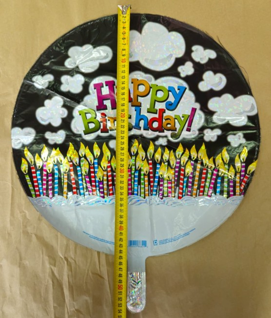 Balon folie rotund Happy Birthday lumanari 45 cm [2]