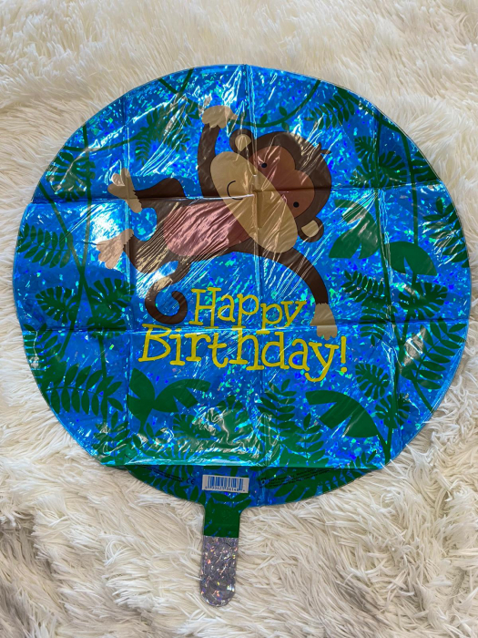 Balon folie rotund Happy Birthday maimuta 46 cm [2]