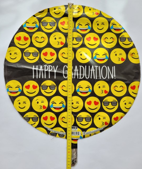 Balon folie rotund Happy Graduation smile face 46 cm [3]