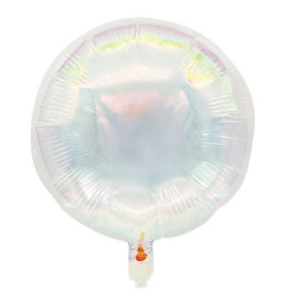 Balon folie rotund holograma alba 45 cm [1]