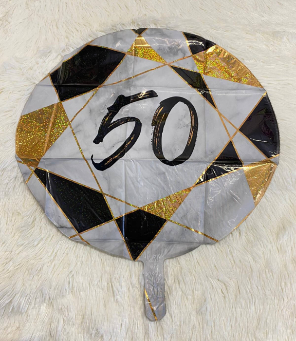 Balon folie rotund imprimat 50 ani negru 46 cm [2]