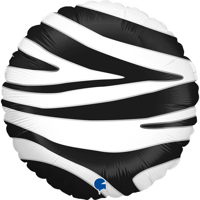 Balon folie rotund imprimat zebra 46 cm