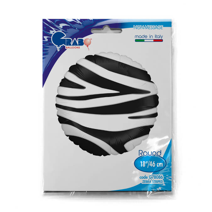Balon folie rotund imprimat zebra 46 cm [3]